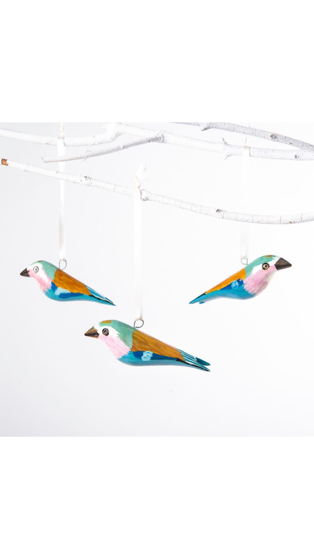 Vogel-Ornament aus Holz, Lilac-Breasted Roller