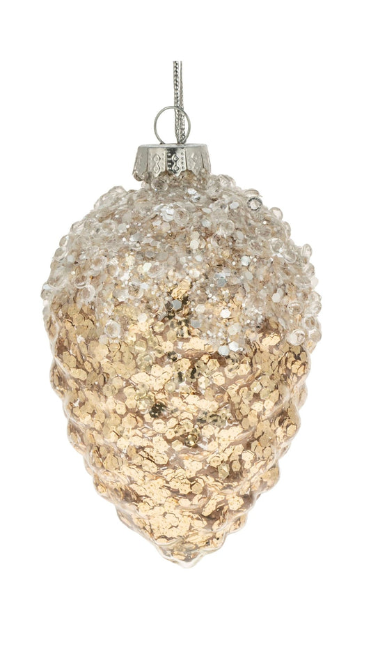 Cone Glas-Ornament, 9cm, gold