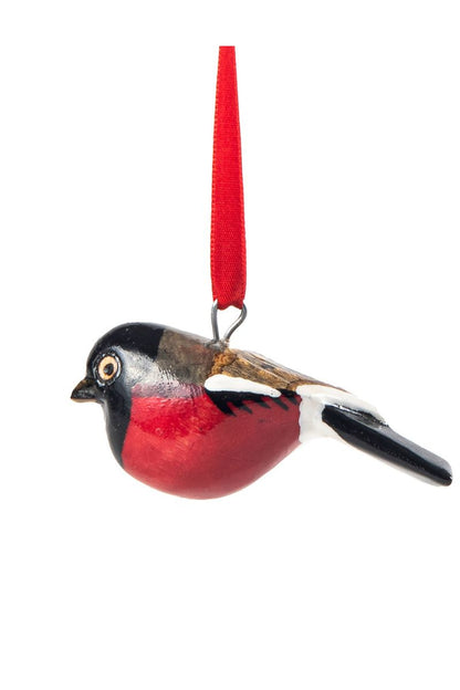 Vogel-Ornament aus Holz, rot