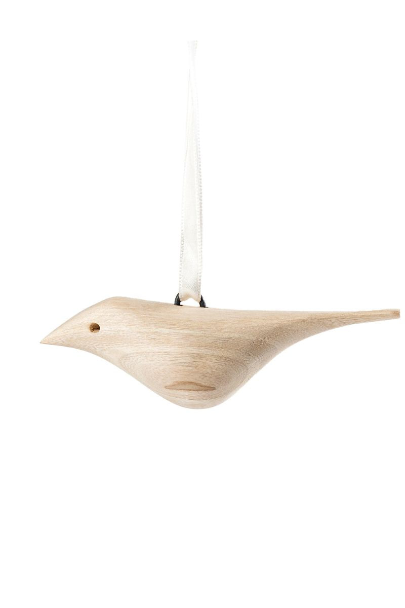 Vogel-Ornament aus Holz, natural